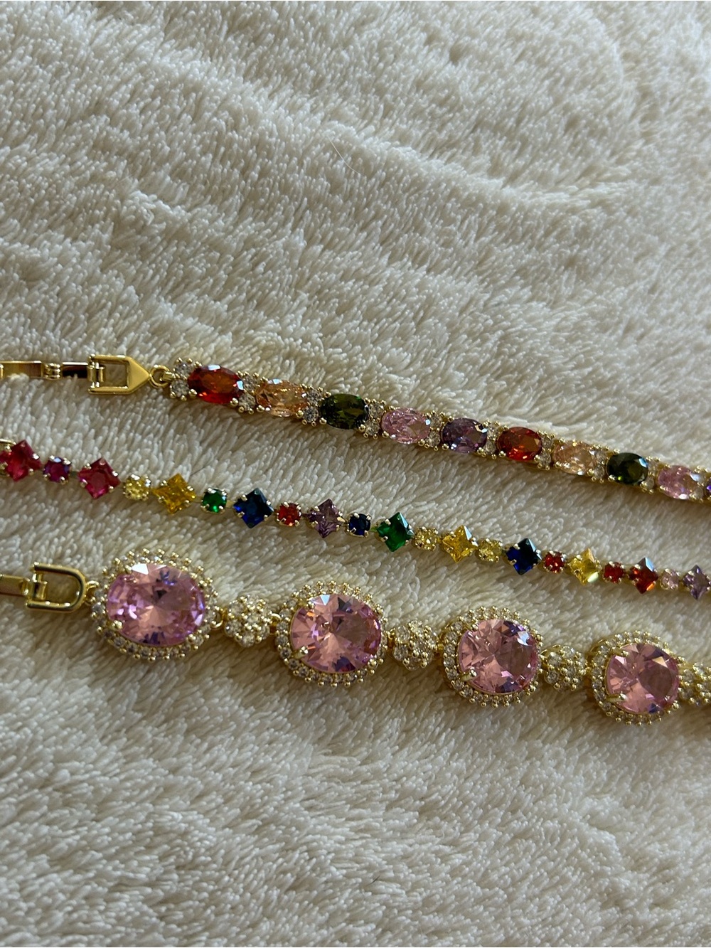Gold plated 14k Multicolor Gemstone Bracelets